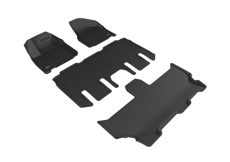 3D MAXpider 2017-2020 Chrysler Pacifica/Voyager Kagu 1st & 2nd & 3rd Row Floormats - Black - Corvette Realm