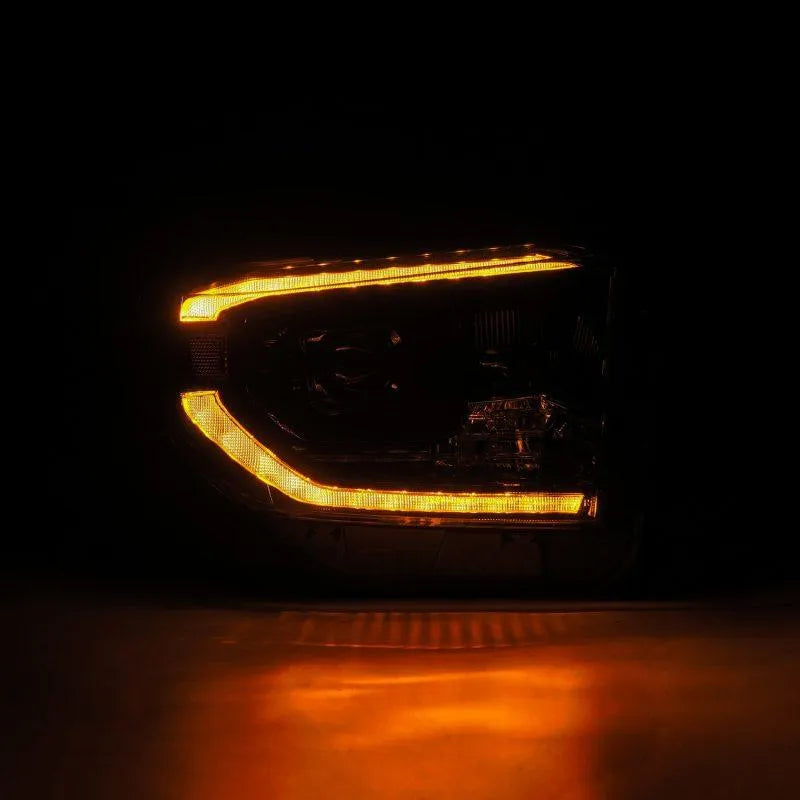 AlphaRex 14-21 Toyota Tundra PRO-Series Projector Headlights Black w/Seq. Sig. + DRL - Corvette Realm