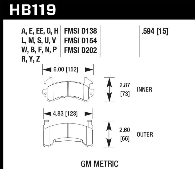 Hawk 1978-1979 Buick Century Custom HPS 5.0 Front Brake Pads - Corvette Realm