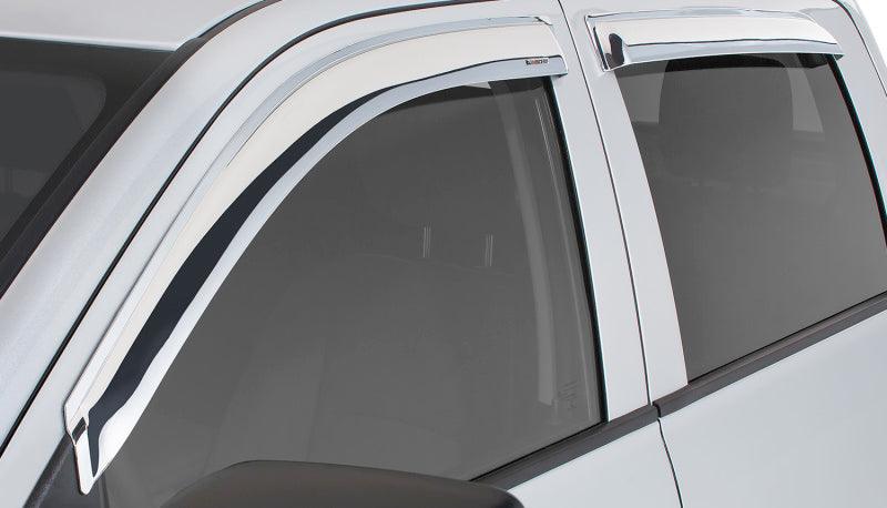 Stampede 2019 Chevy Silverado 1500 Crew Cab Pickup Tape-Onz Sidewind Deflector 4pc - Chrome - Corvette Realm