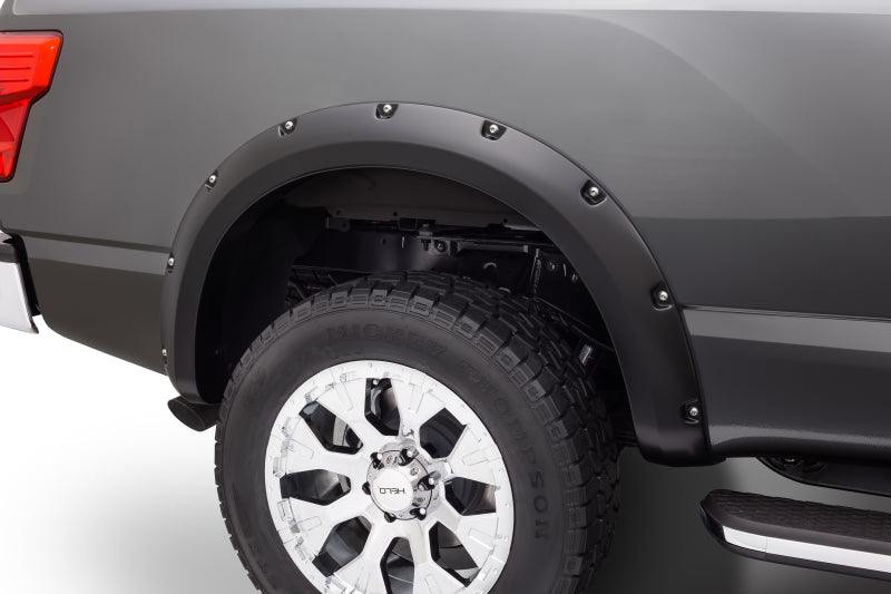 Bushwacker 04-15 Nissan Titan Pocket Style Flares 4pc 67.1/78.9/84/96in - Black - Corvette Realm