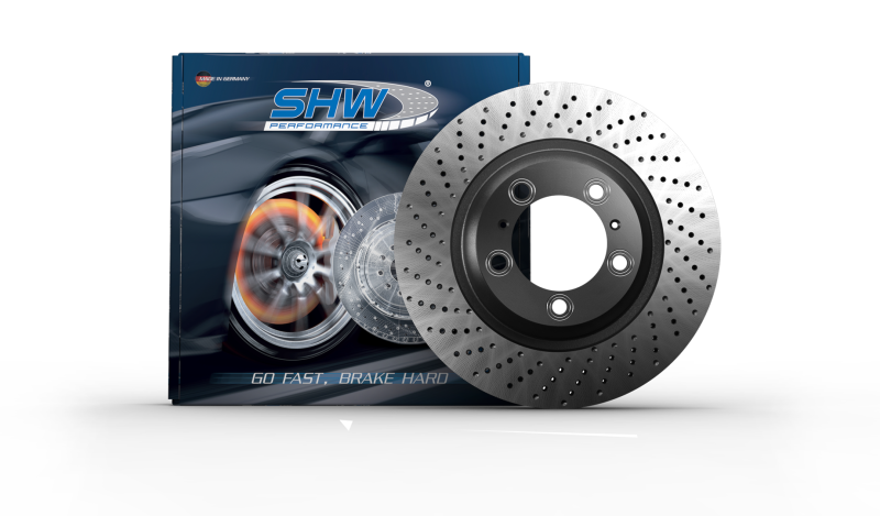 SHW 91-94 Porsche 911 Turbo 3.6L Left Rear Cross-Drilled Monobloc Brake Rotor (96535204100)