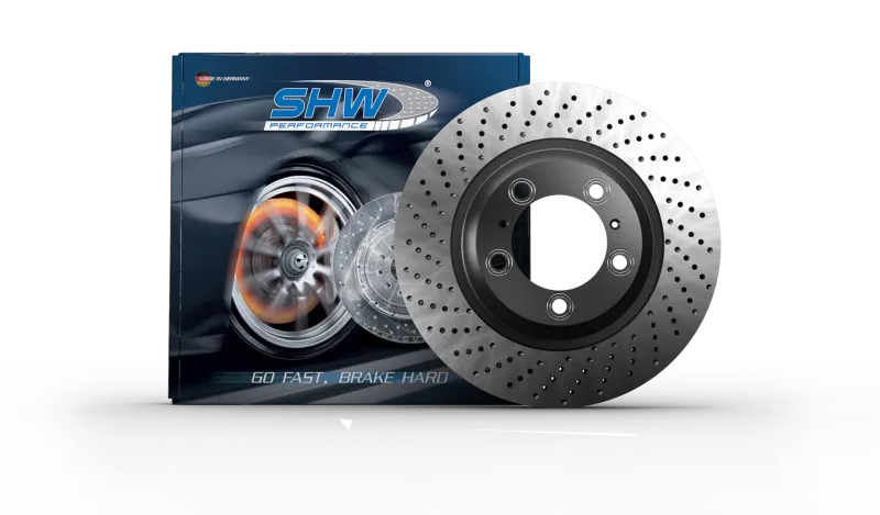 SHW 00-04 Porsche Boxster Roadster S 3.2L Rear Cross-Drilled Monobloc Brake Rotor (98635240301)