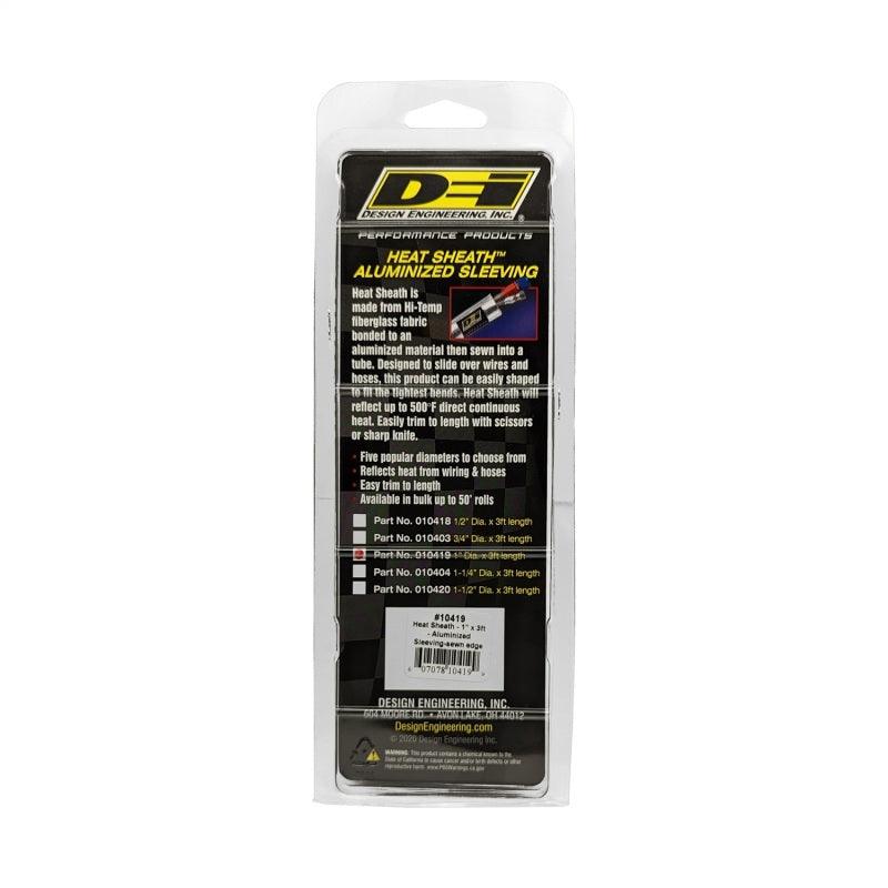 DEI Heat Sheath 1in x 3ft - Aluminized Sleeving - Sewn Edge - Corvette Realm