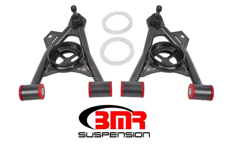 BMR 94-04 Mustang Lower Non-Adj. A-Arms (Poly) w/ Tall Ball Joint / Spring Pocket - Black Hammertone - Corvette Realm