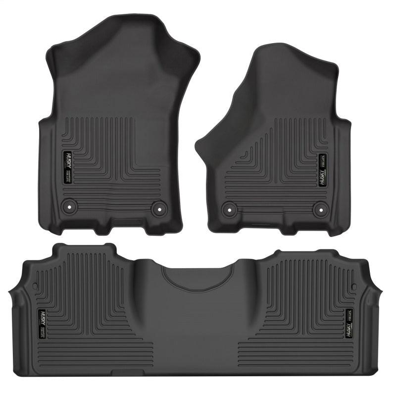 Husky Liners 19-21 RAM 2500/3500 Mega Cab Weatherbeater Front and 2nd Seat Floor Liners - Black - Corvette Realm