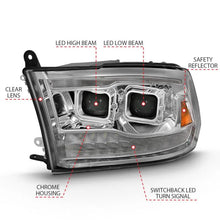 Load image into Gallery viewer, ANZO 2009-2018 Dodge Ram 1500 Led Projector Plank Style Switchback H.L Halo Chrome Amber (OE Style) - Corvette Realm