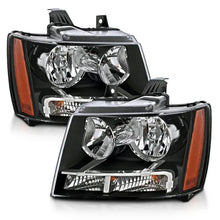 Load image into Gallery viewer, ANZO 2007-2014 Chevrolet Tahoe/Suburban Crystal Headlights Black - Corvette Realm