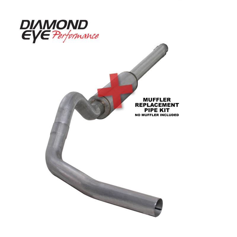 Diamond Eye KIT 4in CB MFLR RPLCMENT PIPE SGL AL: 94-97 FORD 7.3L F250/F350 PWRSTROKE - Corvette Realm