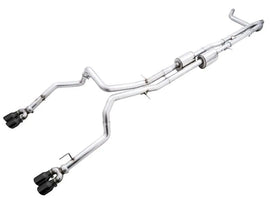 AWE Tuning 4th Gen GM 1500 6.2L 0FG Catback Split Rear Exit (w/ Bumper Cutouts) - Quad Diamond Tips - Corvette Realm