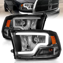 Load image into Gallery viewer, ANZO 2009-2018 Dodge Ram 1500 Crystal Headlights w/ Light Bar Black Housing - Corvette Realm