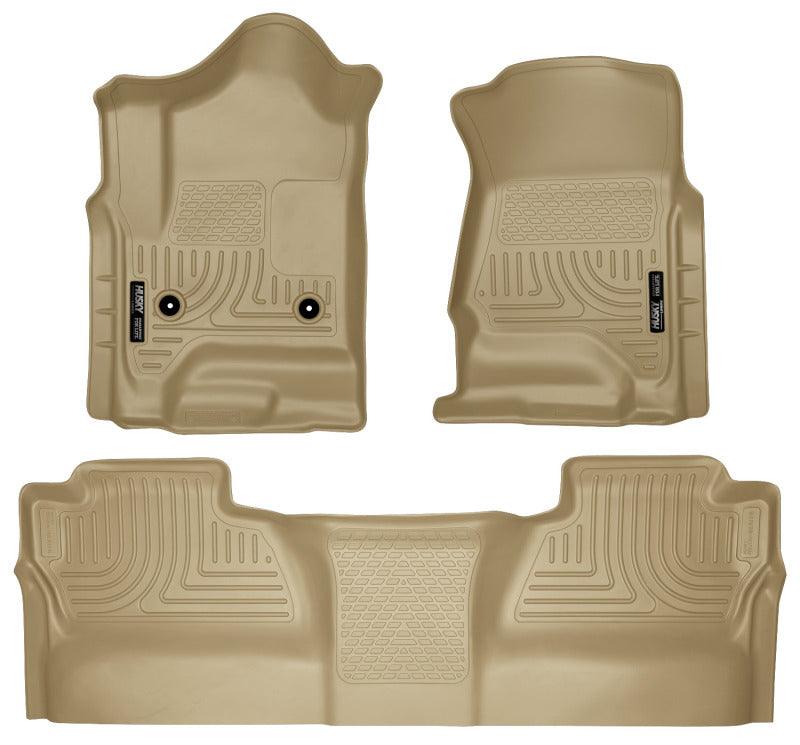 Husky Liners 14 Chevrolet Silverado/GMC Sierra WeatherBeater Tan Front & 2nd Seat Floor Liners - Corvette Realm