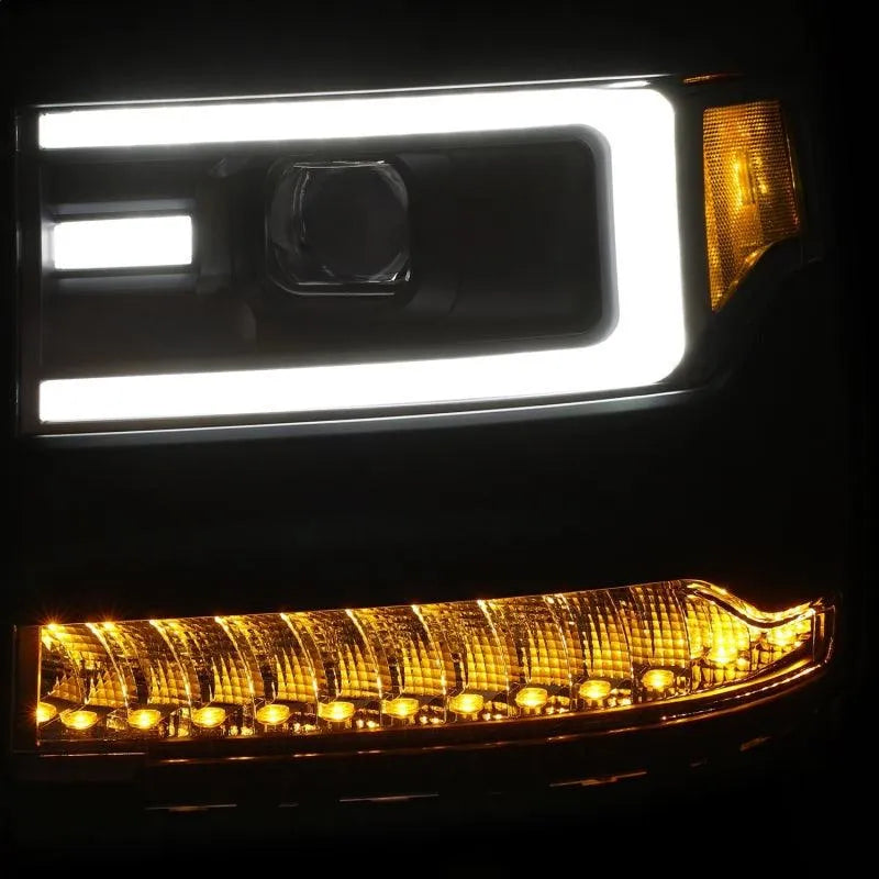 ANZO 16-17 Chevy Silverado 1500 Prjctr. Headlight Plank Styl. w/Amber (Only Work w/HID Equip. Truck) - Corvette Realm