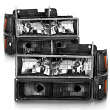 Load image into Gallery viewer, ANZO 88-98 Chevrolet C1500 Crystal Headlights Black - Corvette Realm
