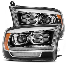 AlphaRex 09-18 Dodge Ram 2500 LUXX LED Proj Headlights Plank Style Black w/Activ Light/DRL - Corvette Realm