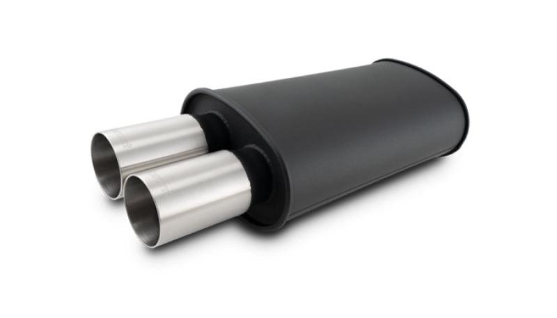 Vibrant Streetpower Flat Blk Muffler 9x5x15in Body 2.5in Inlet ID 3in Tip OD w/Dual Straight Tips - Corvette Realm