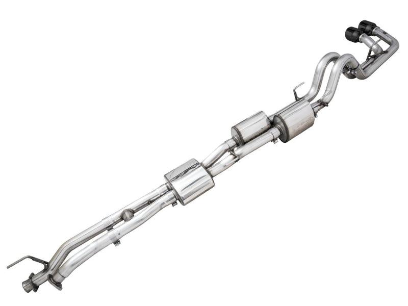 AWE 16-22 Toyota Tacoma 0FG Catback Exhaust w/ BashGuard - Dual Diamond Black Tips - Corvette Realm