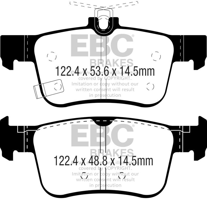 EBC 16-18 Honda Civic Yellowstuff Rear Brake Pads - Corvette Realm