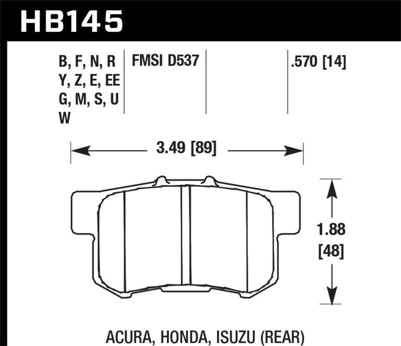 Hawk Honda/Acura/Suzuki ER-1 Endurance Racing Brake Pads (Track Only) - Corvette Realm