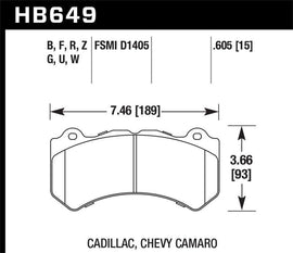 Hawk 08-12 Cadillac CTS-V / 12 Jeep Grand Cherokee (WK2) SRT8 DTC-70 Front Race Brake Pads - Corvette Realm
