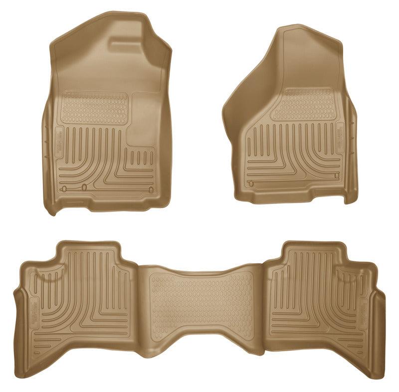 Husky Liners 03-08 Dodge Ram 1500/2500/3500 Quad Cab WeatherBeater Combo Tan Floor Liners - Corvette Realm