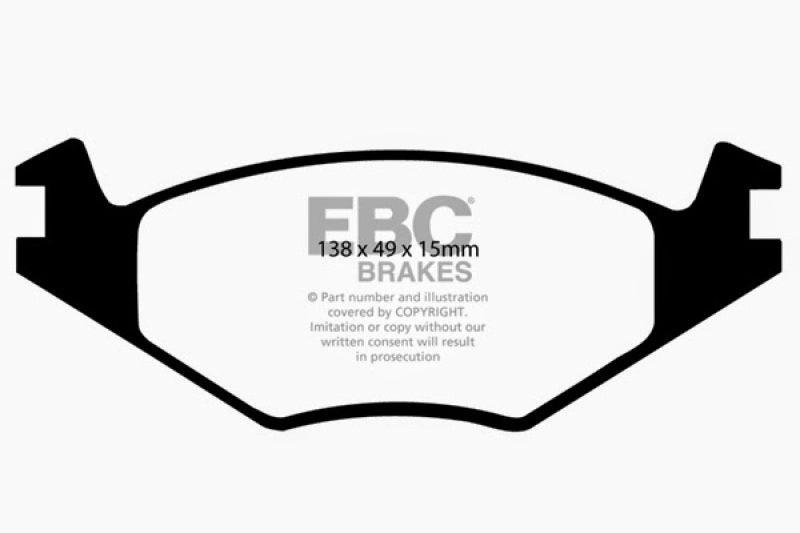 EBC 86-93 Volkswagen Cabriolet 1.8 Redstuff Front Brake Pads - Corvette Realm