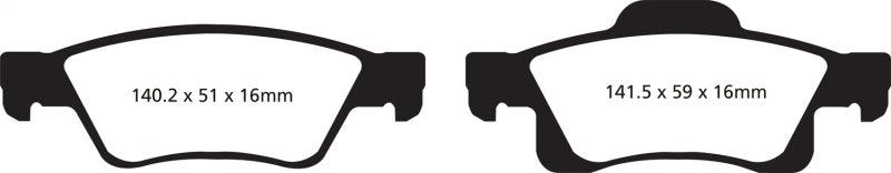 EBC 11+ Dodge Durango 3.6 Yellowstuff Rear Brake Pads - Corvette Realm