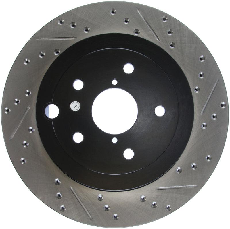 StopTech 08+ Subaru STI (Will Not Fit 05-07) Slotted & Drilled Sport Brake Rotor - Corvette Realm