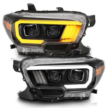 Load image into Gallery viewer, ANZO 2016-2017 Toyota Tacoma Projector Headlights w/ Plank Style Switchback Black w/ Amber - Corvette Realm
