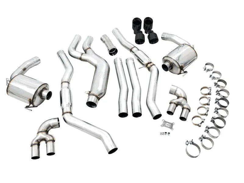 AWE Tuning 2019+ BMW M340i (G20) Resonated Touring Edition Exhaust - Quad Diamond Black Tips - Corvette Realm