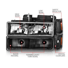 Load image into Gallery viewer, ANZO 88-98 Chevrolet C1500 Crystal Headlights Black - Corvette Realm