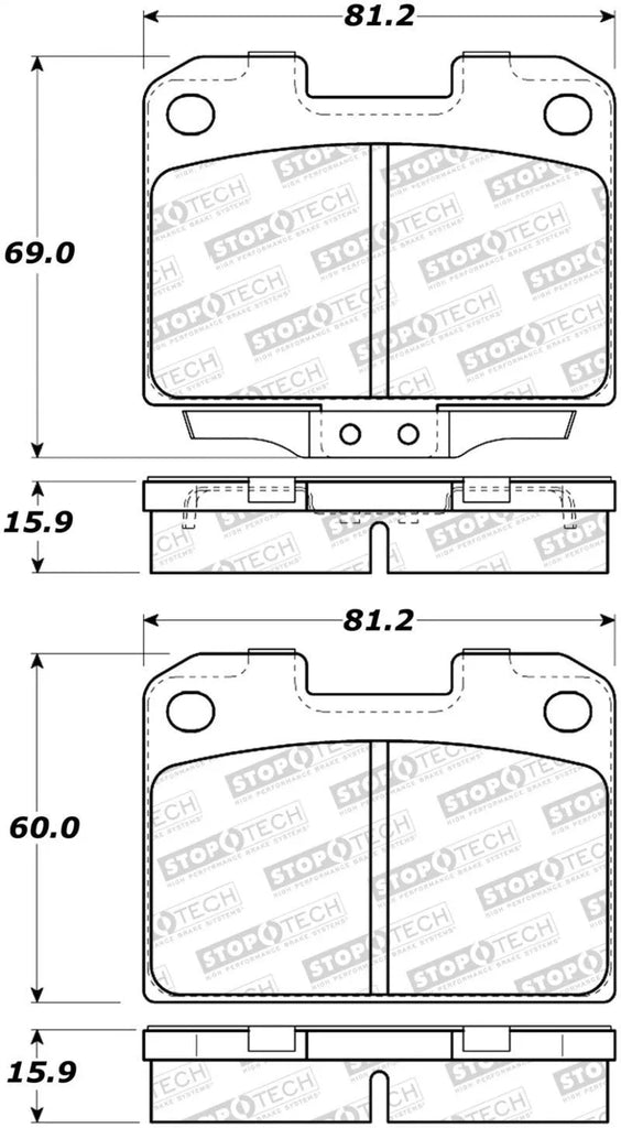 StopTech 93-99 Mitsubishi 3000GT Street Performance Rear Brake Pads - Corvette Realm