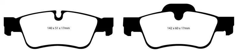 EBC 12+ Mercedes-Benz G63 AMG 5.5 Twin Turbo Redstuff Rear Brake Pads - Corvette Realm