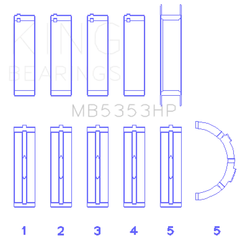 King Ford 281 4.6L SOHC 16V Performance Main Bearing Set - Size STD