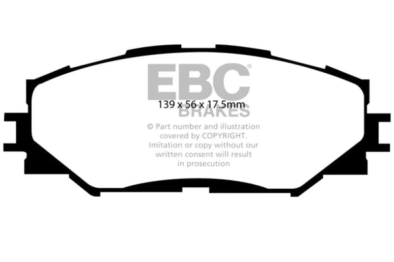 EBC 10-12 Lexus HS250h 2.4 Hybrid Yellowstuff Front Brake Pads - Corvette Realm