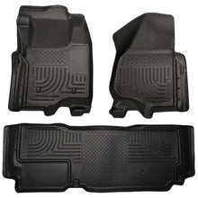 Load image into Gallery viewer, Husky Liners 2012.5 Ford SD Super Cab WeatherBeater Combo Black Floor Liners (w/o Manual Trans Case) - Corvette Realm