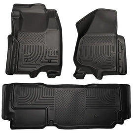 Husky Liners 2012.5 Ford SD Super Cab WeatherBeater Combo Black Floor Liners (w/o Manual Trans Case) - Corvette Realm