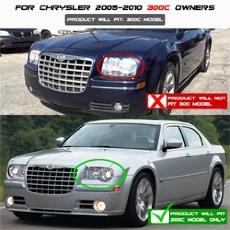 Spyder Chrysler 300C 05-10 Projector Headlights LED Halo LED Smke (Not Included) PRO-YD-C300C-HL-SM - Corvette Realm