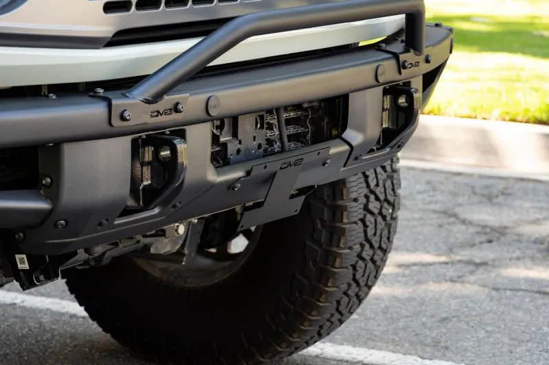 DV8 Offroad 21-22 Ford Bronco Factory Front Bumper Licence Relocation Bracket - Front - Corvette Realm