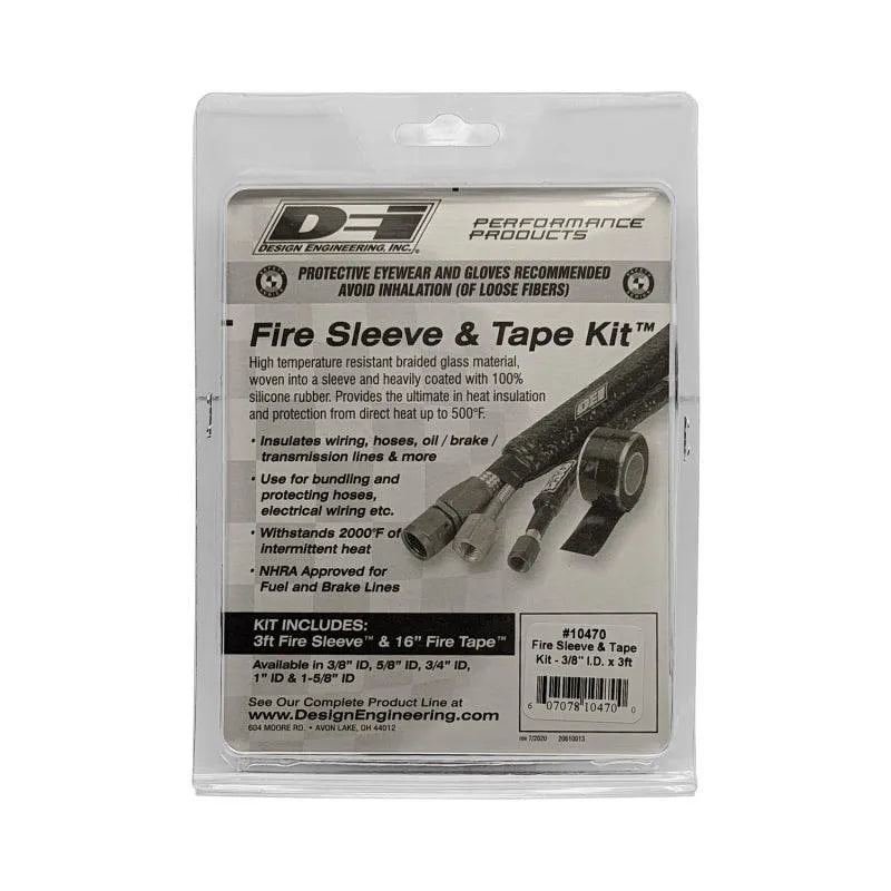 DEI Fire Sleeve and Tape Kit 3/8in I.D. x 3ft - Corvette Realm