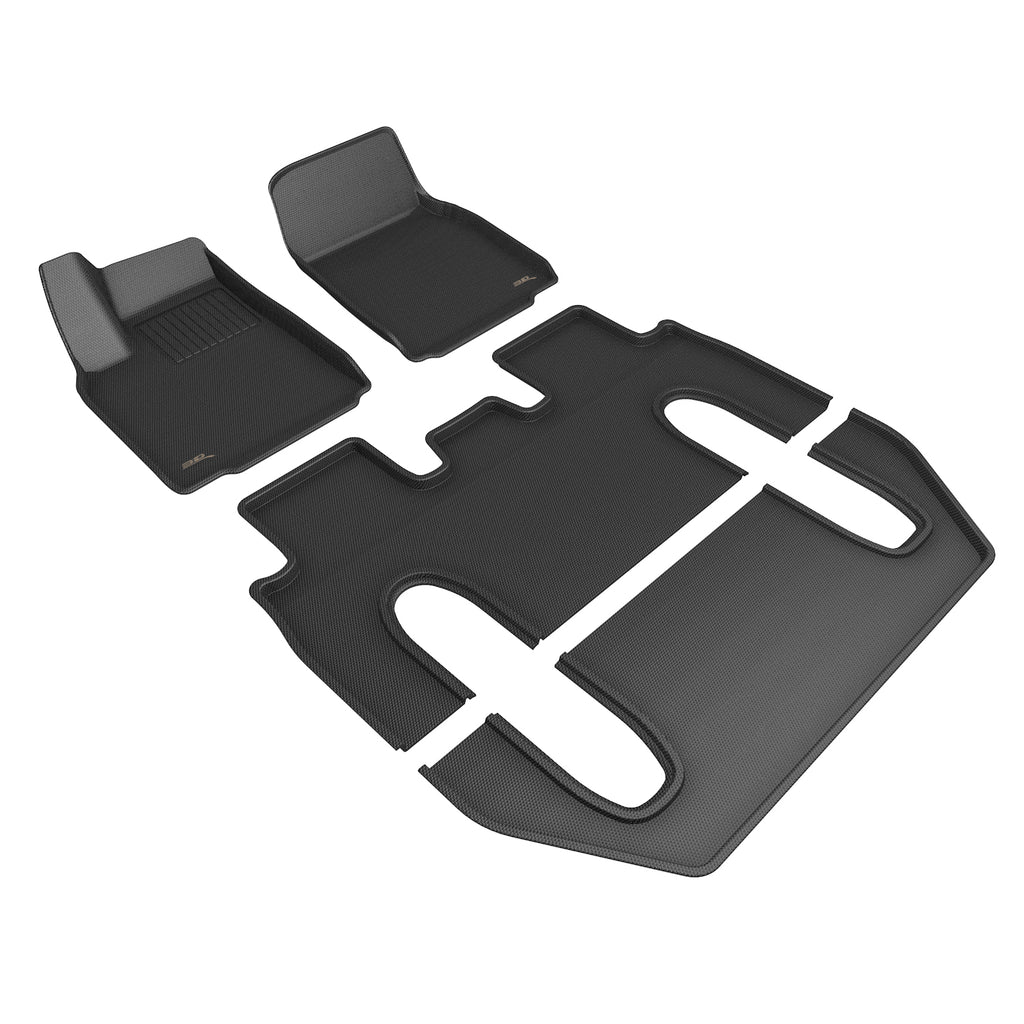 3D MAXpider 2022 Tesla Model X Kagu Floor Mats R1 R2 R3 - Black