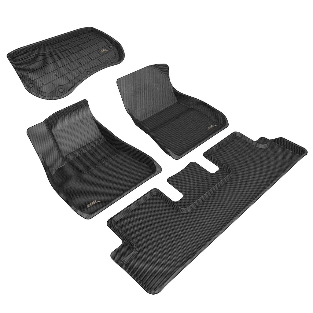 3D MAXpider 2018-2019 Tesla Model 3 Kagu 1st & 2nd Row Floor Mats - Black