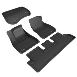 3D MAXpider 2018-2019 Tesla Model 3 Kagu 1st & 2nd Row Floor Mats - Black