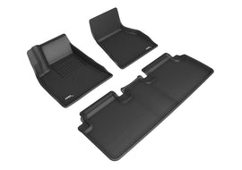 3D MAXpider 2015-2020 Tesla Model S Kagu 1st & 2nd Row Floor Mats - Black