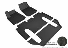 Load image into Gallery viewer, 3D MAXpider 2016-2020 Tesla Model X 6-Seats Kagu 1st &amp; 2nd &amp; 3rd Row Floor Mats - Black