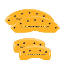 Load image into Gallery viewer, MGP 4 Caliper Covers Engraved Front &amp; Rear C5/Corvette Yellow finish black ch - Corvette Realm