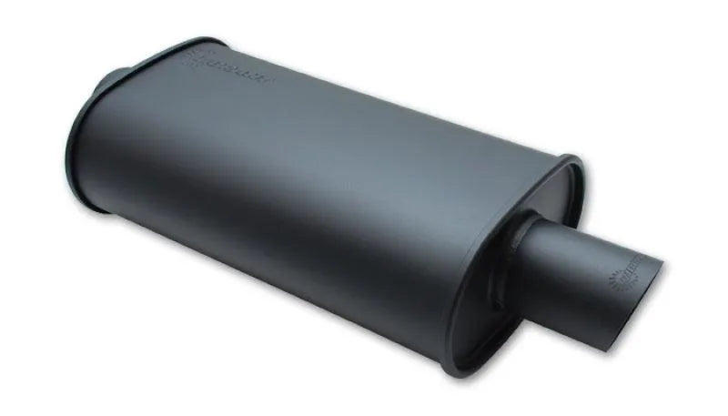 Vibrant StreetPower FLAT BLACK Oval Muffler with Single 3in Outlet - 2.25in inlet I.D. - Corvette Realm