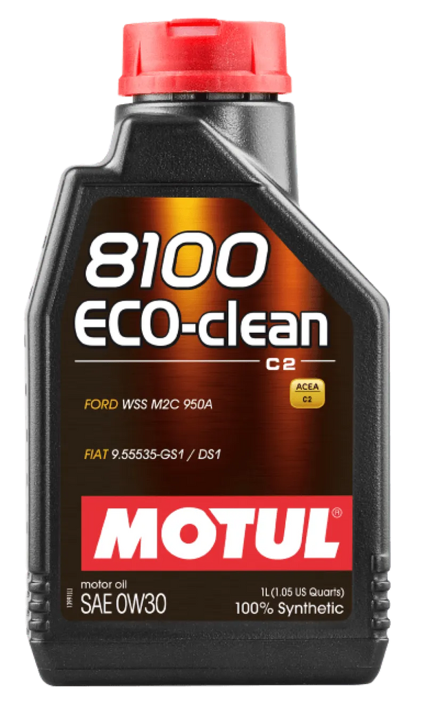 Motul 1L Synthetic Engine Oil 8100 Eco-Clean 0W30 12X1L - C2/API SM/ST.JLR 03.5007 - 1L - Corvette Realm