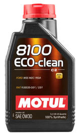 Motul 1L Synthetic Engine Oil 8100 Eco-Clean 0W30 12X1L - C2/API SM/ST.JLR 03.5007 - 1L - Corvette Realm