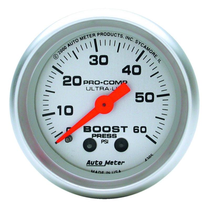 Autometer Ultra-Lite 52mm 60 PSI Mechanical Boost Gauge - Corvette Realm